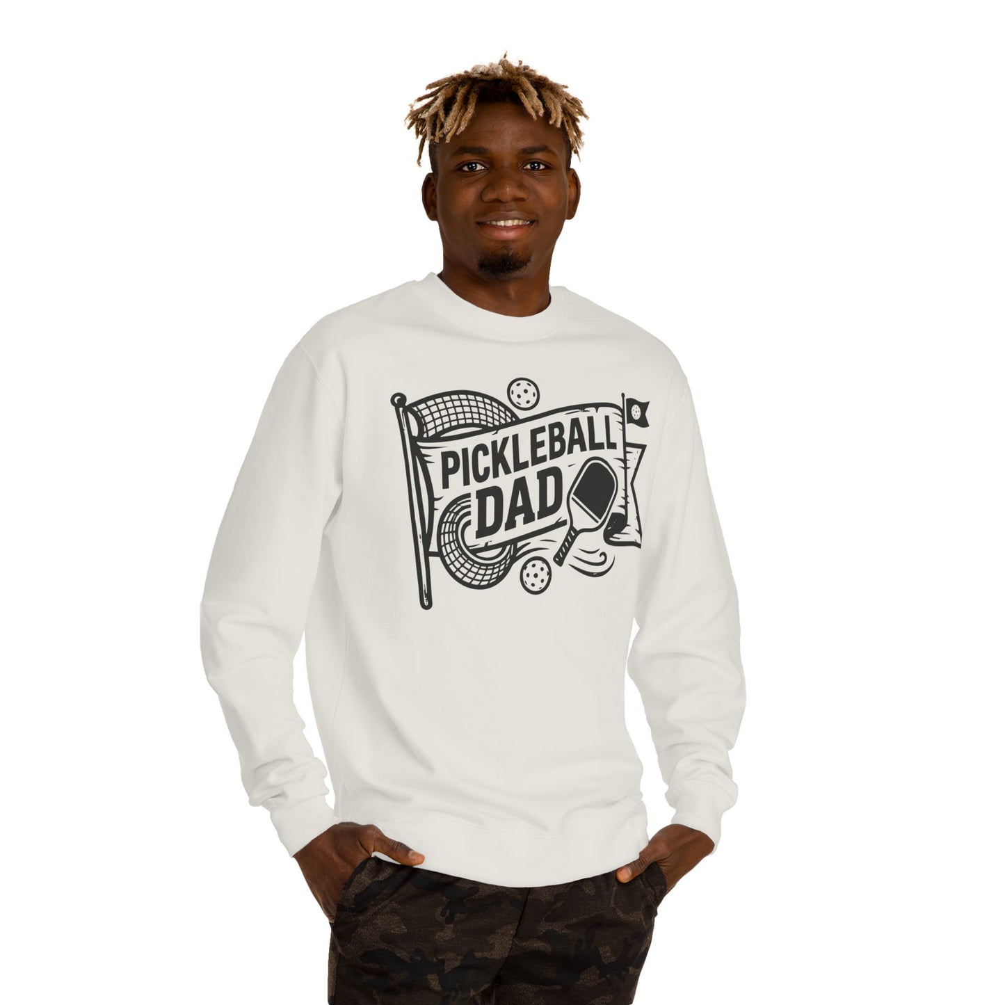 Pickleball Dad Crewneck Sweatshirt — Vintage Court Logo