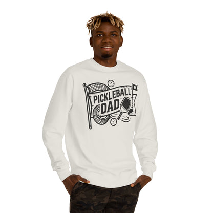Pickleball Dad Crewneck Sweatshirt — Vintage Court Logo
