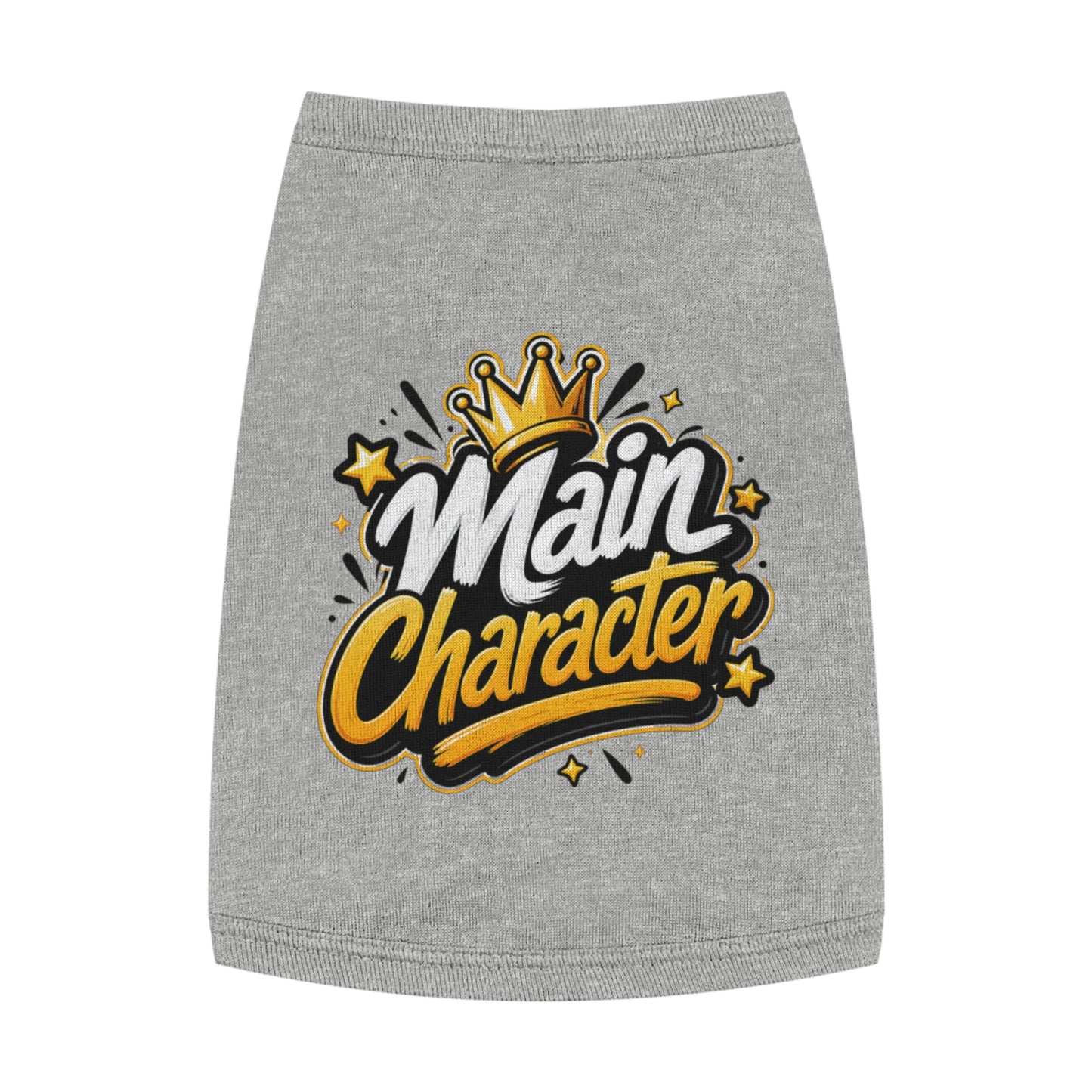 Main Character Pet Tank Top – Cute Crown Graphic Dog & Cat Tee