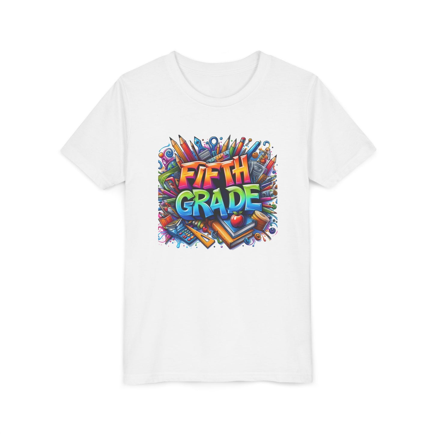 Fifth Grade Kid's Tee - Colorful School Supplies Back to School T-Shirt