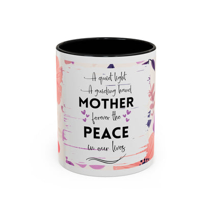 Mother Peace Floral Coffee Mug — "A quiet light, a guiding hand..." Memorial Tribute Mug