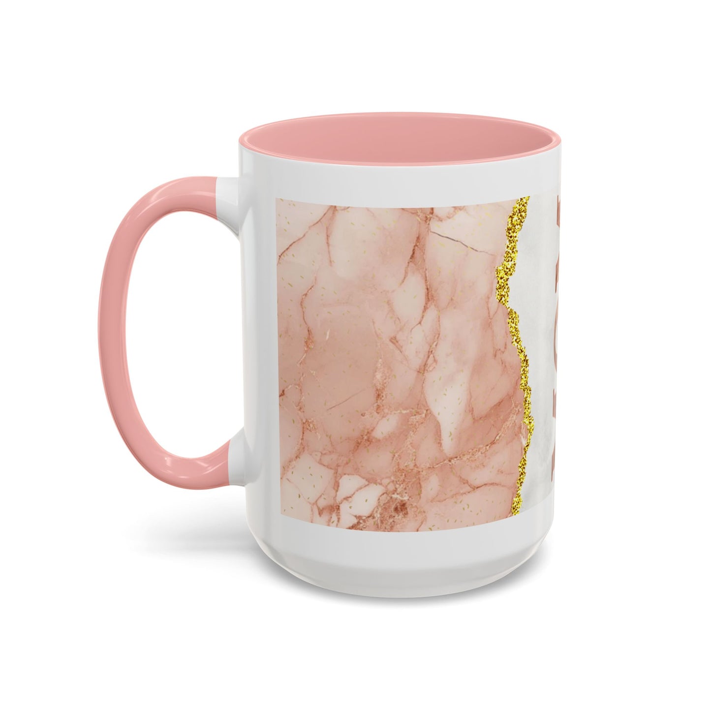 Mom Marble Accent Coffee Mug — Rose Gold & Gold Vein 11/15oz Gift
