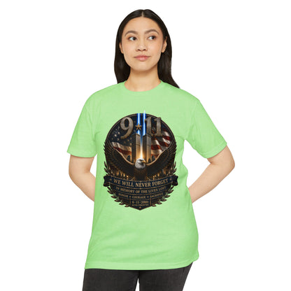 9/11 Memorial Eagle T-Shirt — We Will Never Forget Patriotic Tribute Tee
