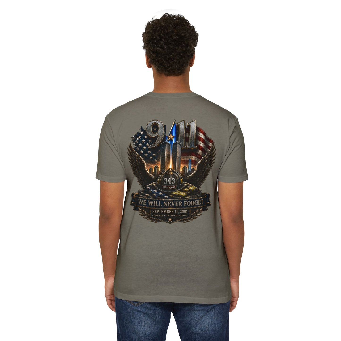 9/11 Memorial T-Shirt — "We Will Never Forget" Tribute Tee