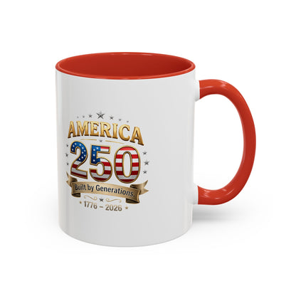 America 250 Coffee Mug — Patriotic 1776–2026 Anniversary Accent Mug