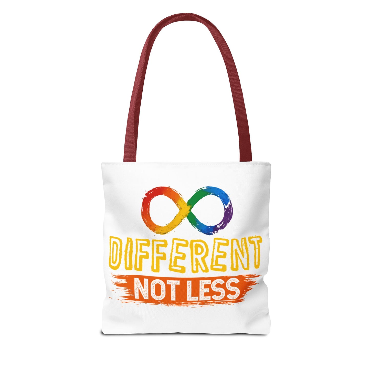 Autism Pride Tote Bag — "Different Not Less" Rainbow Infinity Reusable Shopper