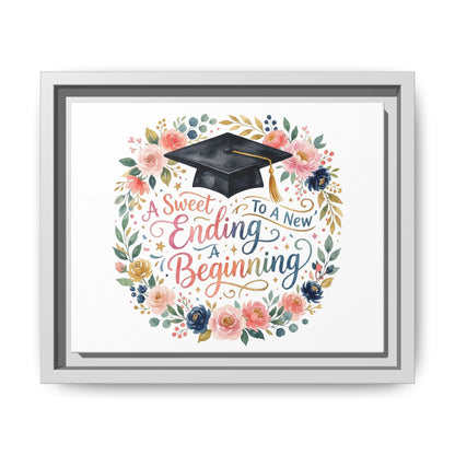Graduation Canvas Print – “A Sweet Ending to a New Beginning” Framed Wall Art