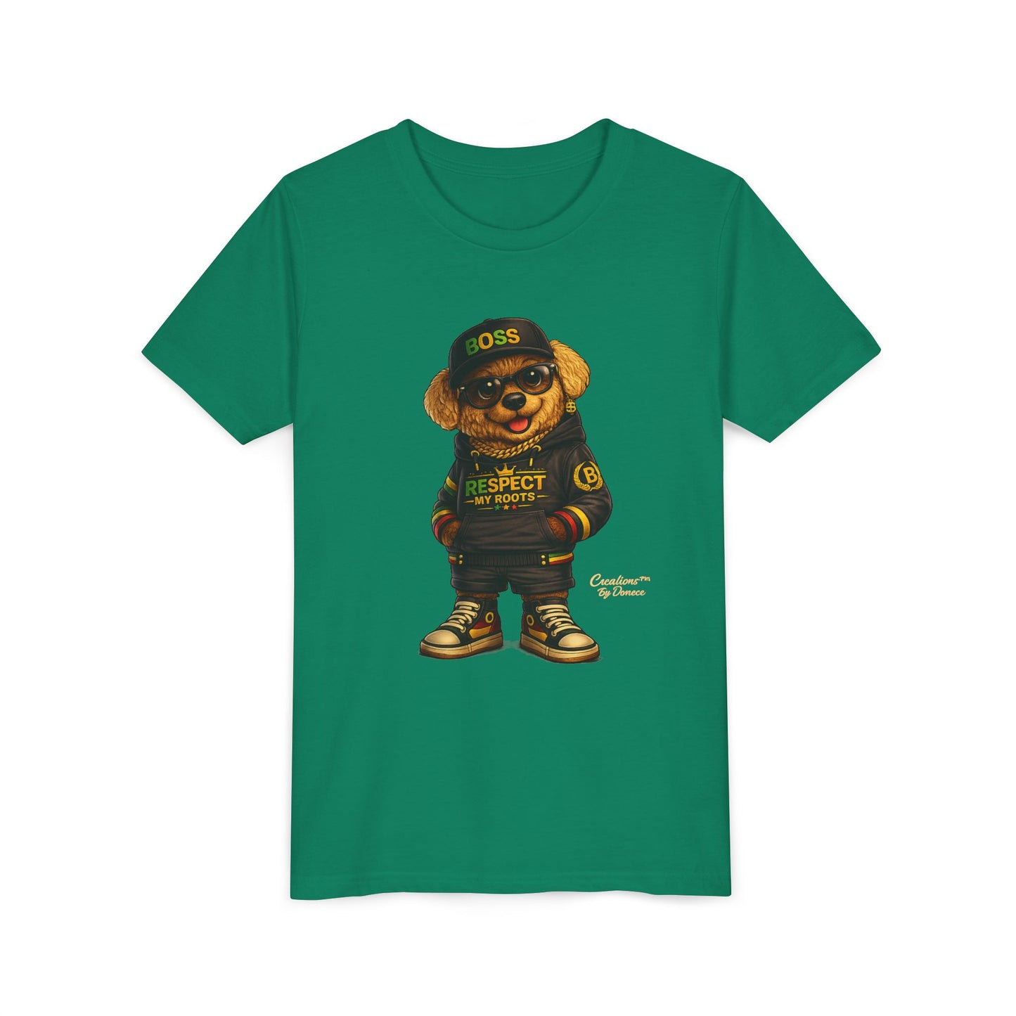 Kids Graphic Tee - 'Respect the Hustle' Teddy Bear Streetwear