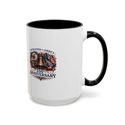 250th Anniversary Accent Coffee Mug — Patriotic United States Bell & Eagle Design (11/15 oz)