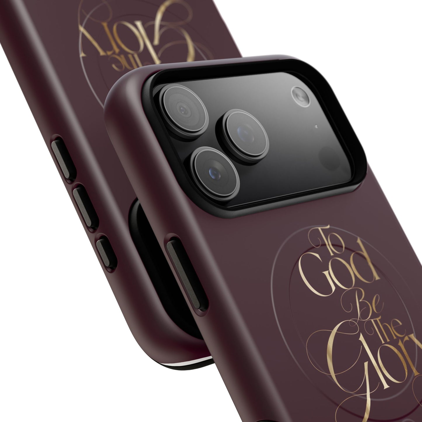 "To God Be The Glory" Tough Magnetic Phone Case — Burgundy Christian iPhone Cover