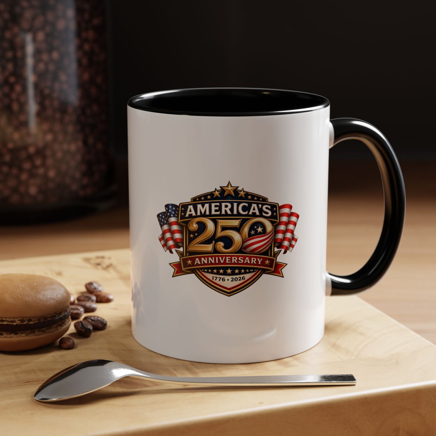 25th Anniversary America Accent Coffee Mug — Patriotic Flag Keepsake (11/15 oz)