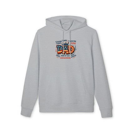 Patriotic 'Dad' Hoodie — American Flag Father’s Day Sweatshirt, Proud Dad Gift