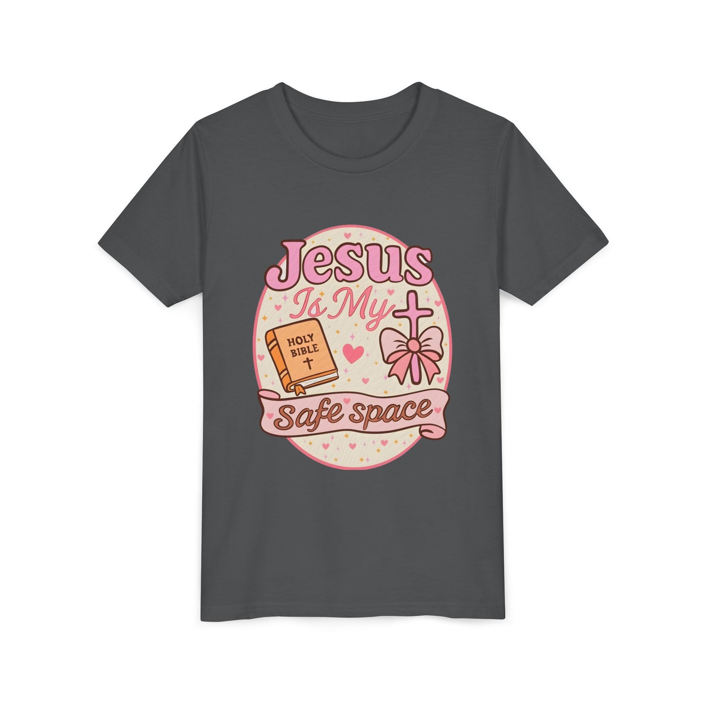 Youth Tee — "Jesus Is My Safe Space" Christian Kids T-Shirt