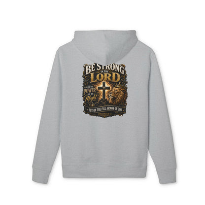 Be Strong in the Lord Hoodie — Christian Cross Faith Sweatshirt