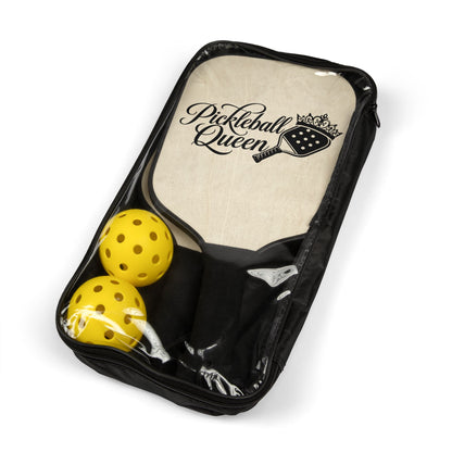 Pickleball Paddle Set — "Pickleball Queen" Graphic Paddle & Balls