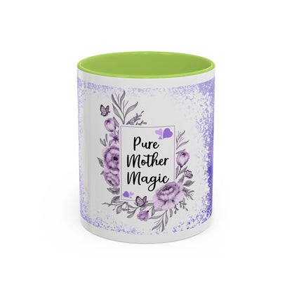 Pure Mother Magic Accent Coffee Mug — Floral Purple 11/15oz