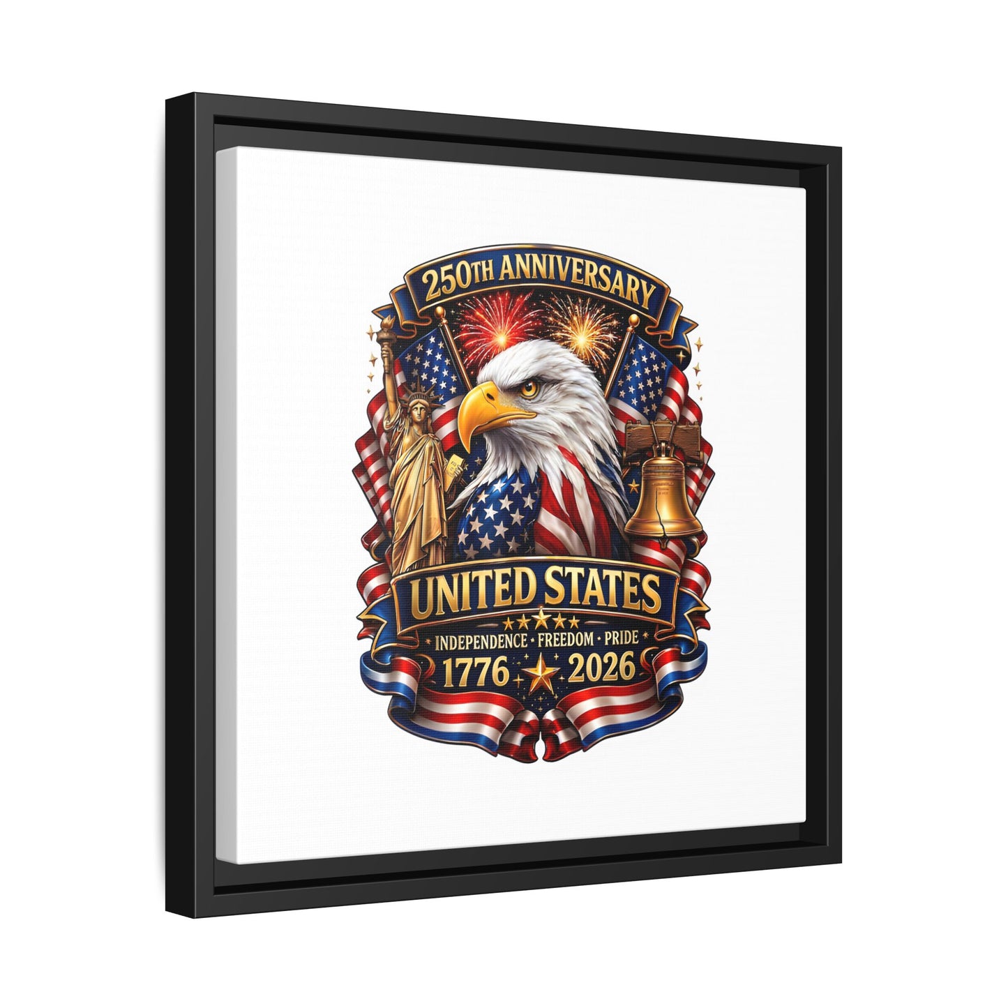 250th Anniversary United States Framed Canvas - Patriotic Eagle 1776–2026