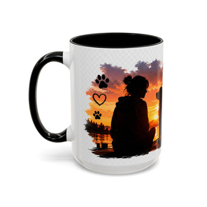 Dog Lover Coffee Mug - "A True Friend Leaves Paw Prints on Your Heart" Accent Mug (11/15oz)