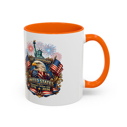 Patriotic Coffee Mug — United States 250th Anniversary Eagle & Fireworks (11/15oz)