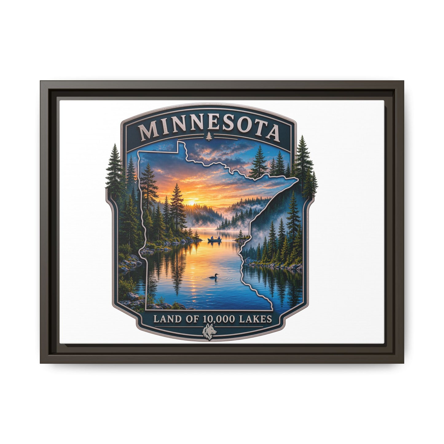 Minnesota Lakes Matte Canvas Print (Framed) — 'Land of 10,000 Lakes' Scenic Wall Art