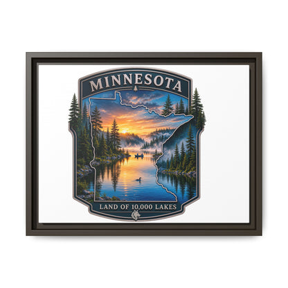 Minnesota Lakes Matte Canvas Print (Framed) — 'Land of 10,000 Lakes' Scenic Wall Art