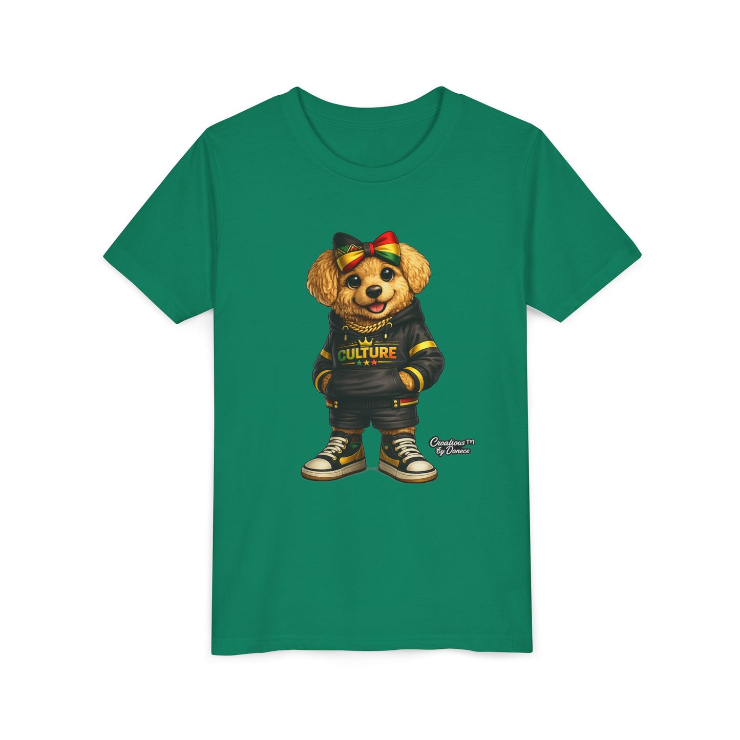 Youth Tee — Cute Rasta Bear "Culture" Graphic Kids T-Shirt