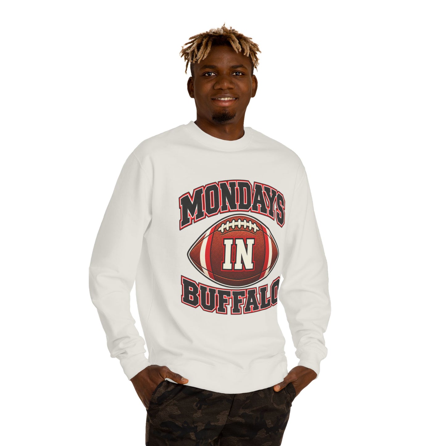 Football Sweatshirt — "Mondays in Buffalo" Crewneck