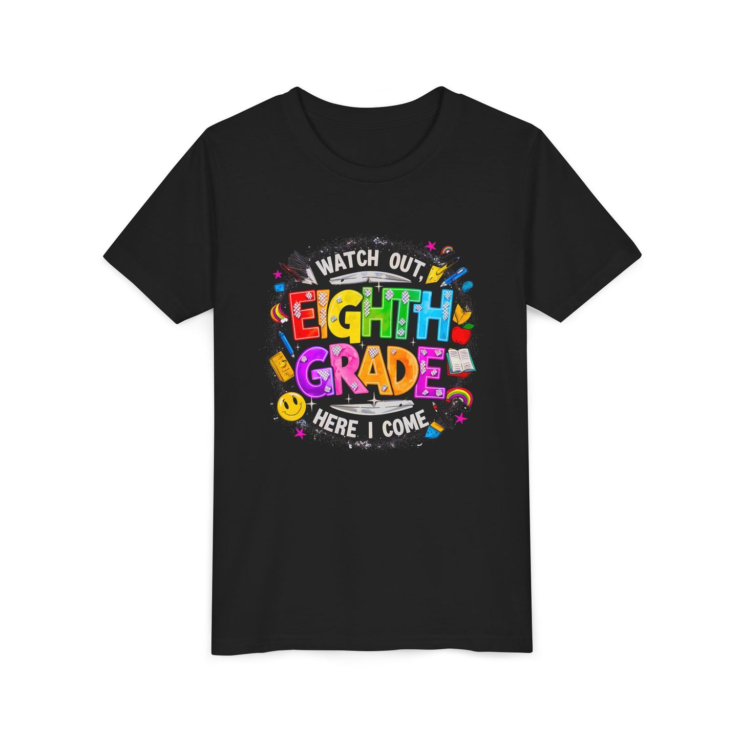 Eighth Grade Kids T‑Shirt — "Watch Out, Eighth Grade Here I Come" Back-to-School Tee
