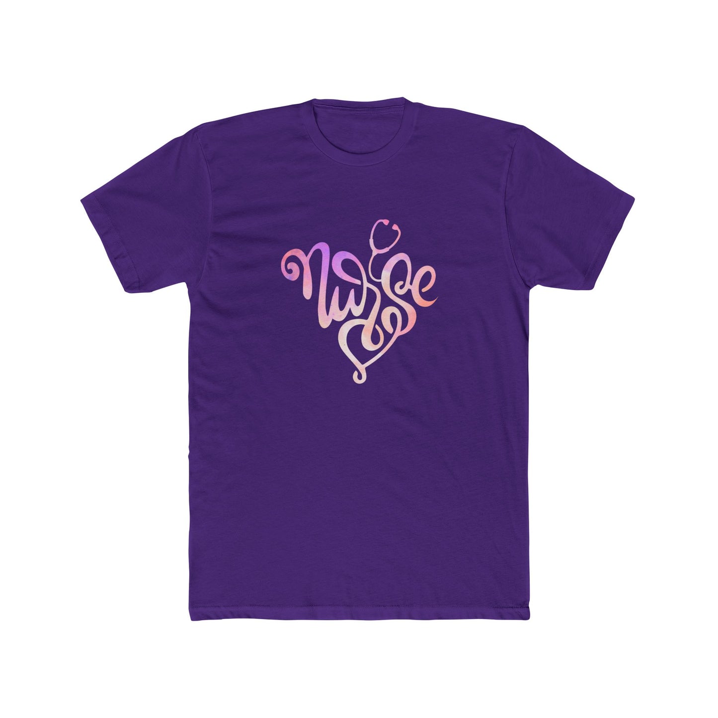 Nurse Heart Stethoscope T-Shirt — Gradient Script Nursing Tee