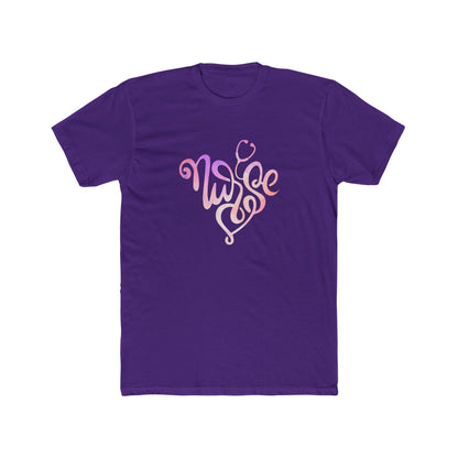 Nurse Heart Stethoscope T-Shirt — Gradient Script Nursing Tee