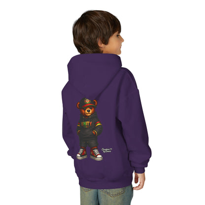 Youth Hoodie — Cool Streetwear Bear Graphic “UNITY”