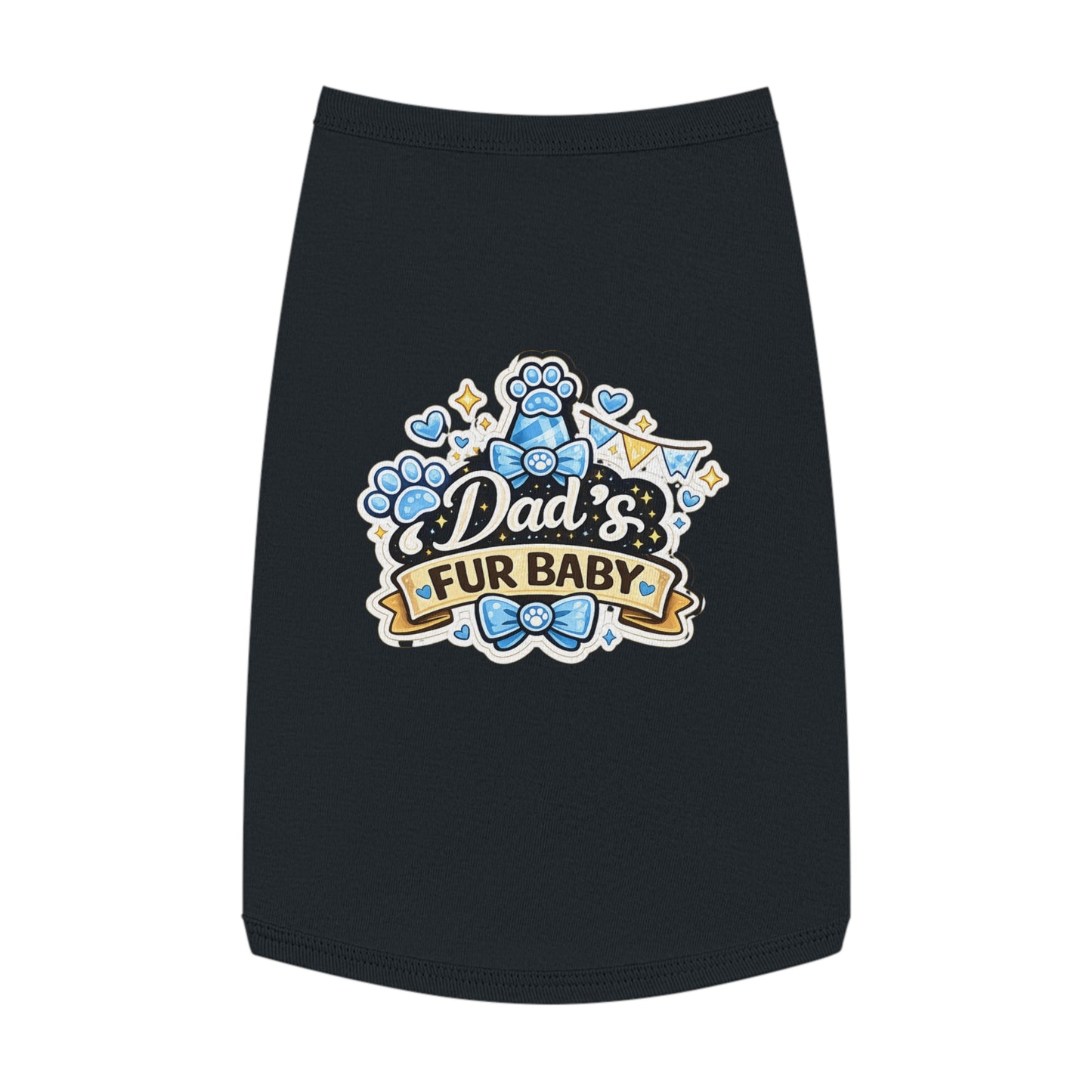 Pet Tank Top — “Dad’s Fur Baby” Cute Paw-Print Dog/Cat Shirt for Father’s Day & Pet Parents