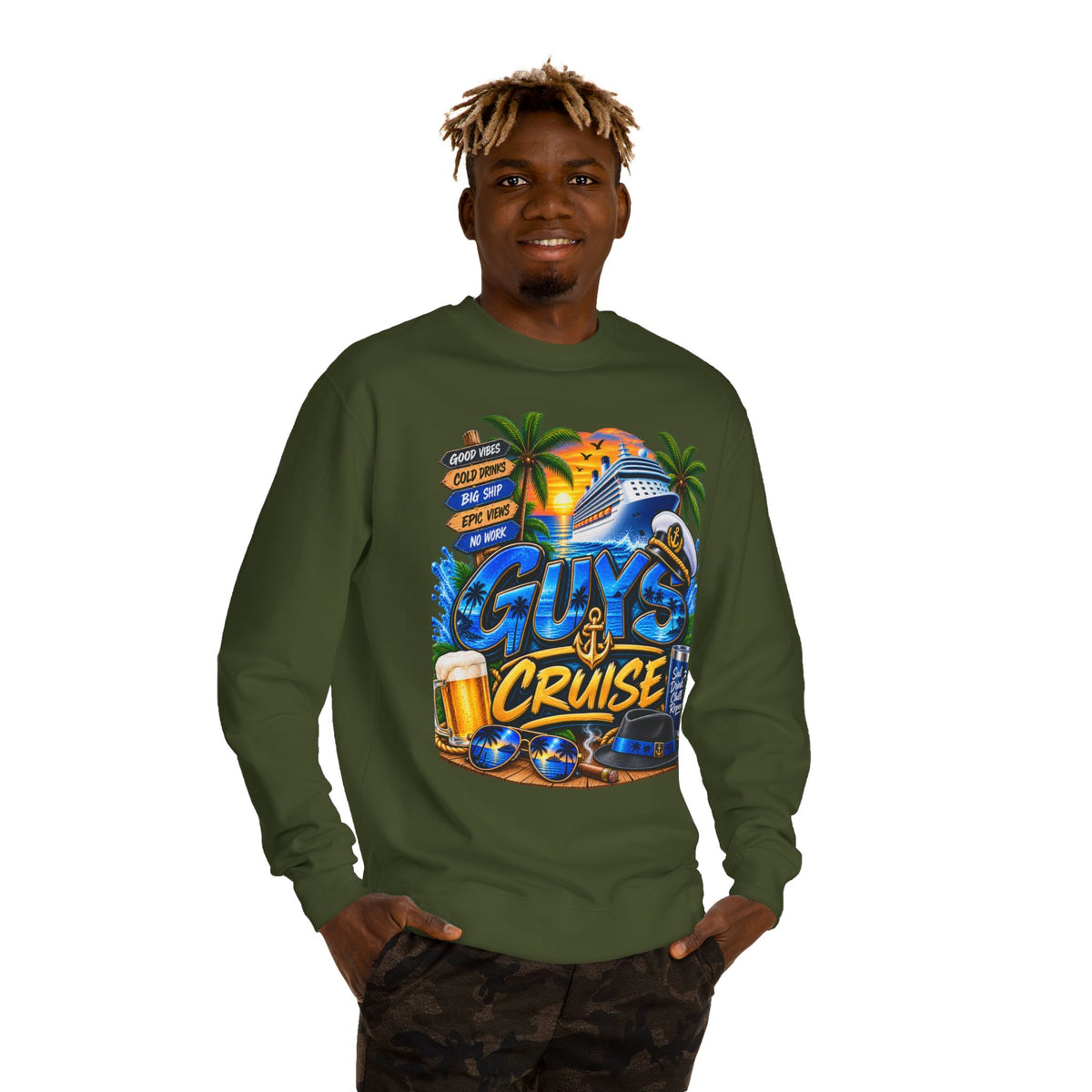 Guys Cruise Sweatshirt — Men’s Vacation Cruise Crewneck