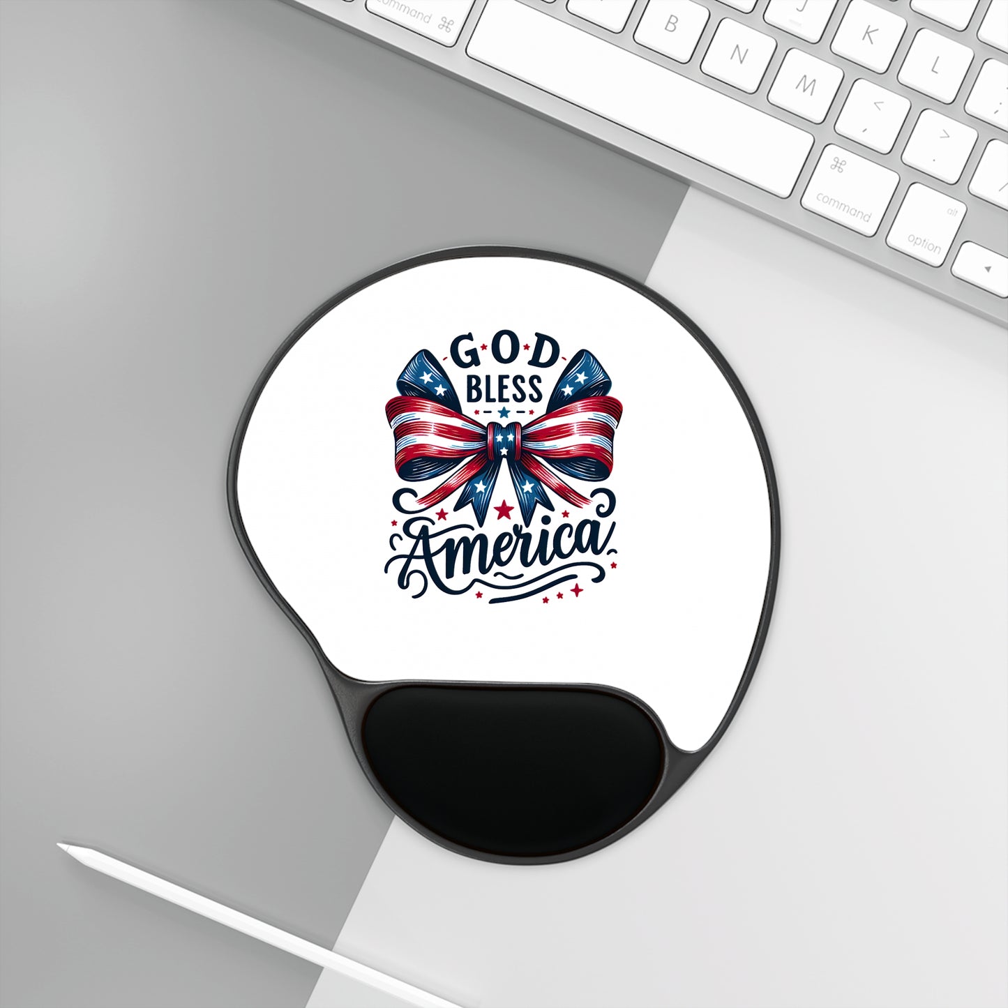 Patriotic "God Bless America" Mouse Pad with Wrist Rest