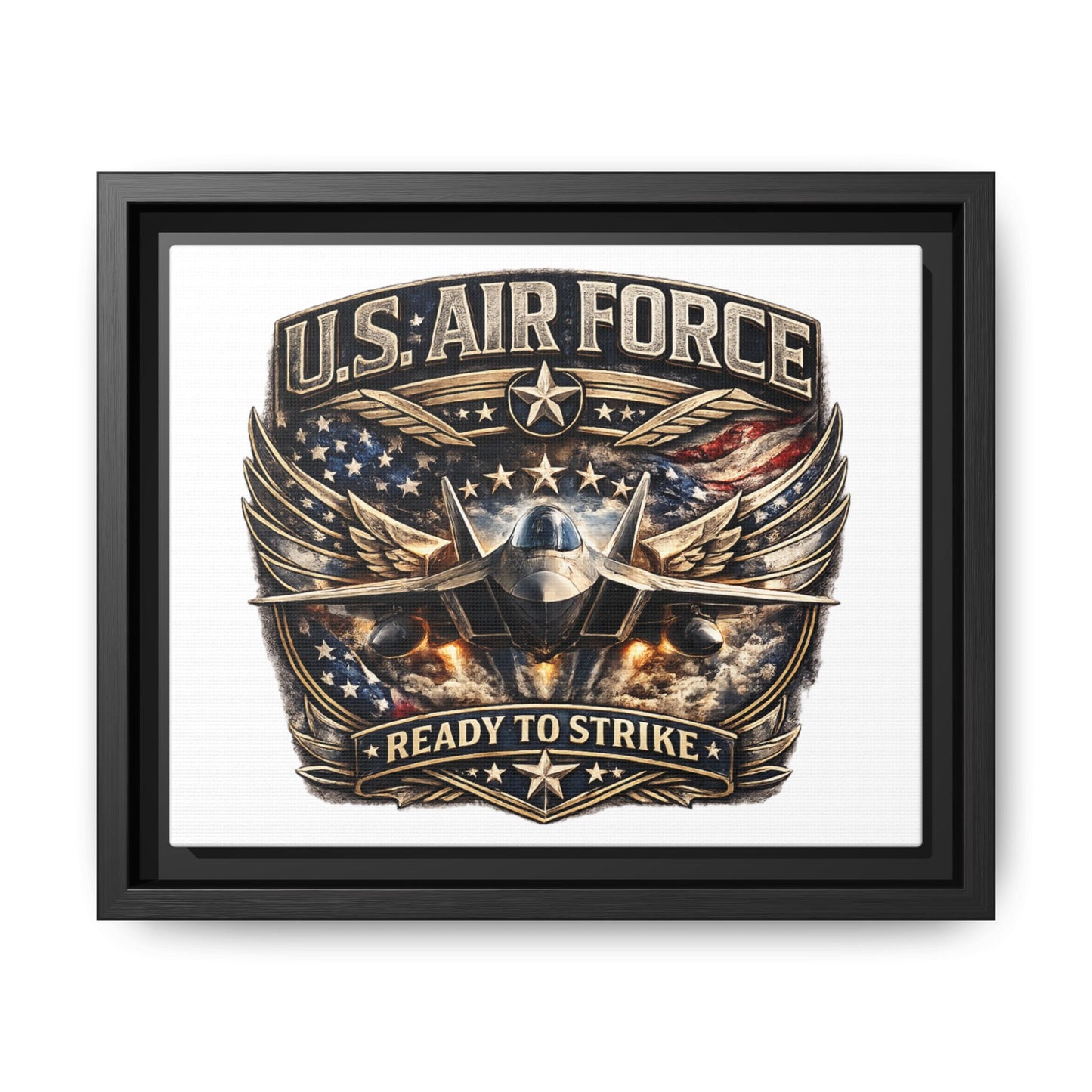 U.S. Air Force Framed Canvas Print – "Ready to Strike" Military Wall Art