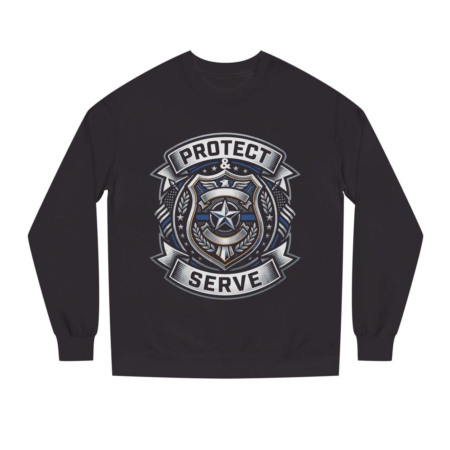 Protect & Serve Sweatshirt — Police Badge Crewneck