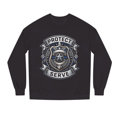 Protect & Serve Sweatshirt — Police Badge Crewneck
