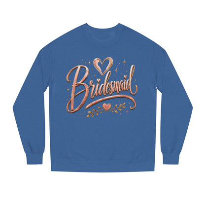 Bridesmaid Crewneck Sweatshirt — Rose Gold Script Bridesmaid Pullover