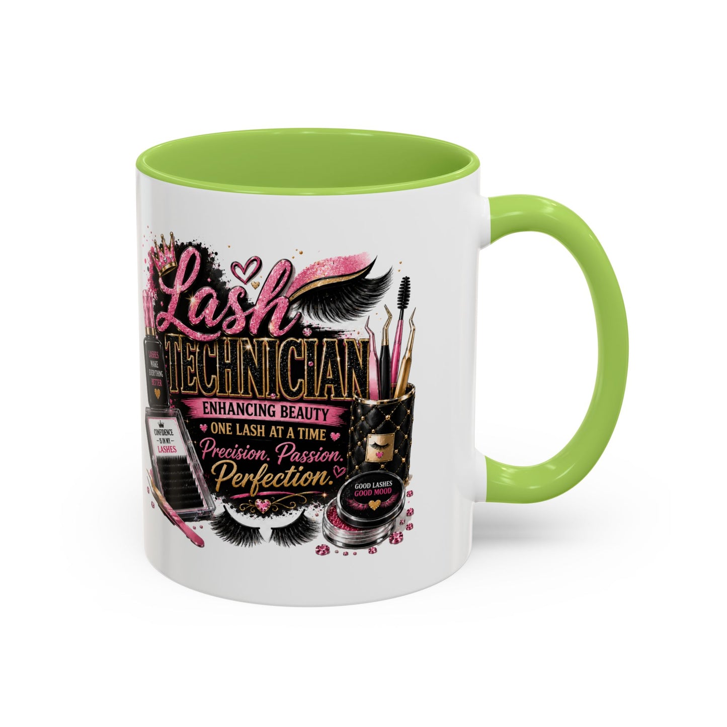 Lash Technician Coffee Mug – 'Enhancing Beauty One Lash at a Time' Accent Mug