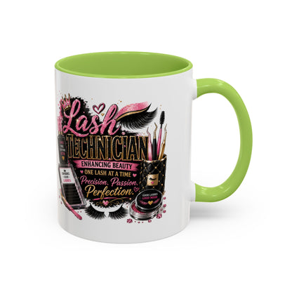 Lash Technician Coffee Mug – 'Enhancing Beauty One Lash at a Time' Accent Mug