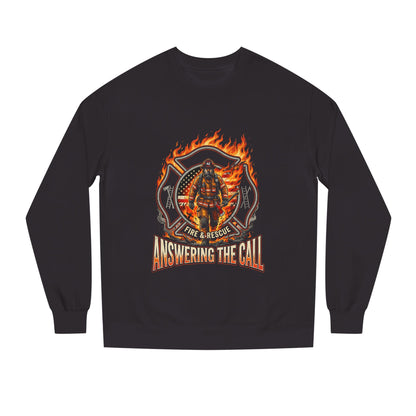 Firefighter Crewneck Sweatshirt — 'Answering the Call' Fire & Rescue Design