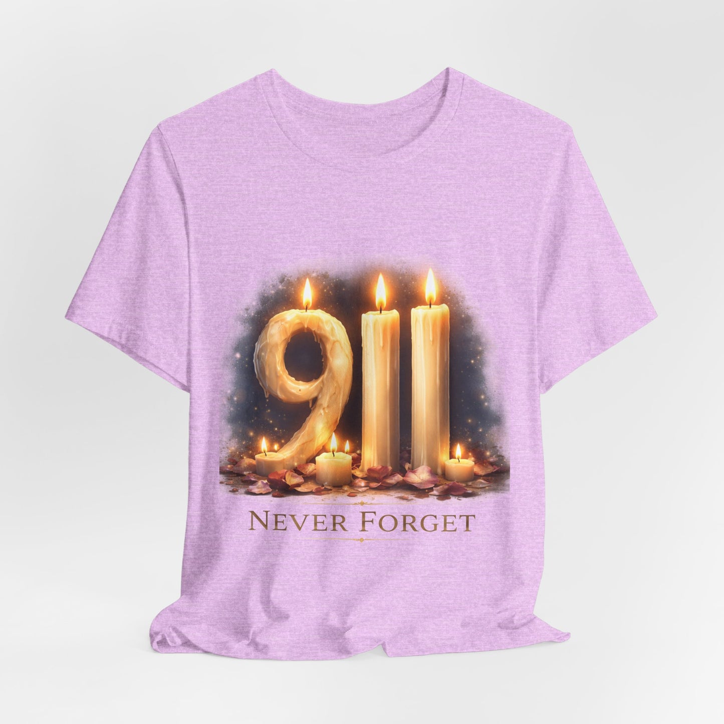 9/11 Never Forget T-Shirt – Memorial Candle Tribute Tee