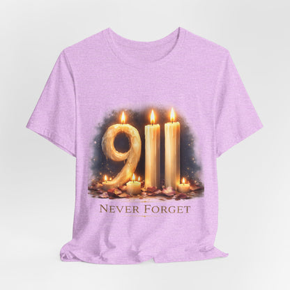 9/11 Never Forget T-Shirt – Memorial Candle Tribute Tee