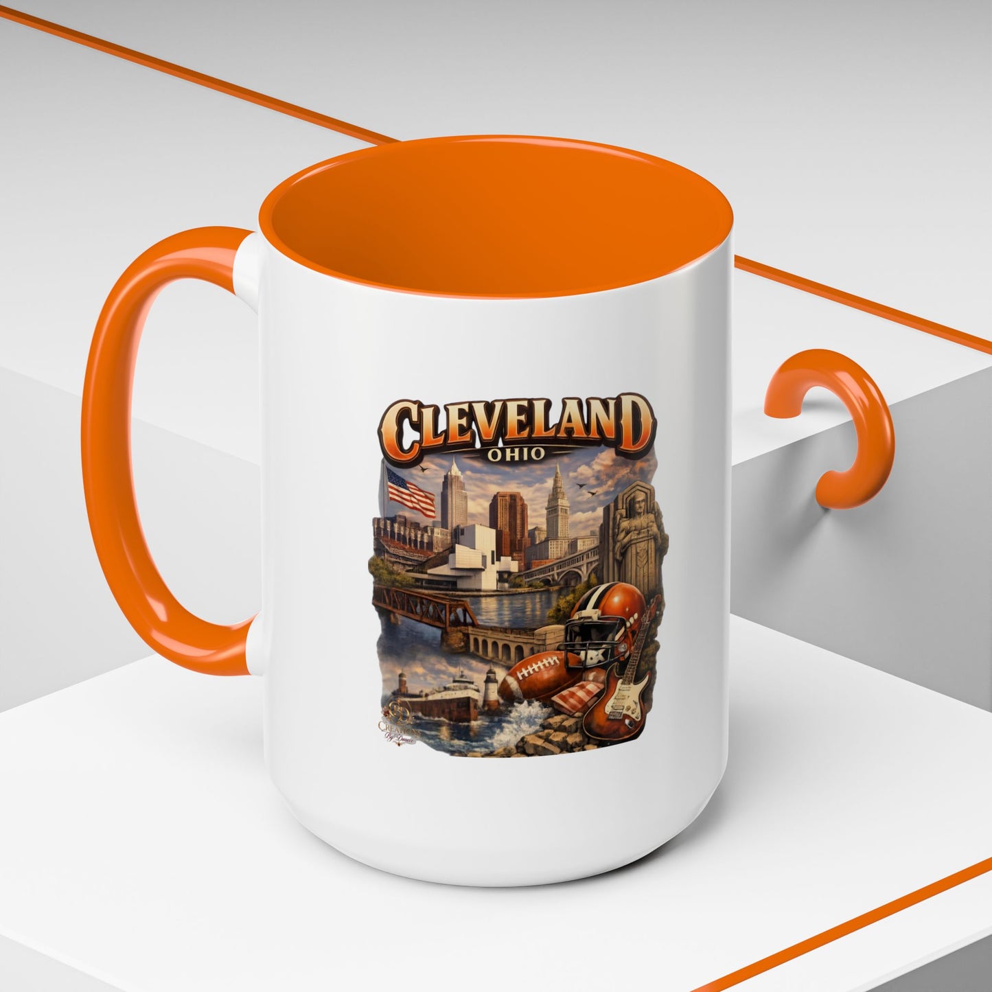 Cleveland Ohio Vintage Football Accent Coffee Mug (11/15oz)