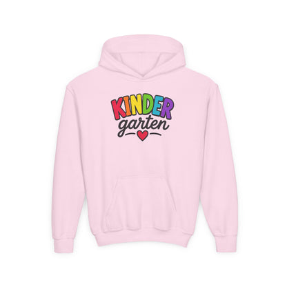 Kindergarten Kids Hoodie — Colorful Heart Graphic Back-to-School Sweatshirt