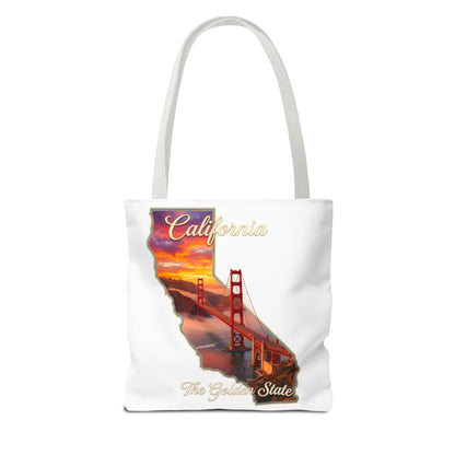 California Golden State Tote Bag – Golden Gate Sunset All-Over Print