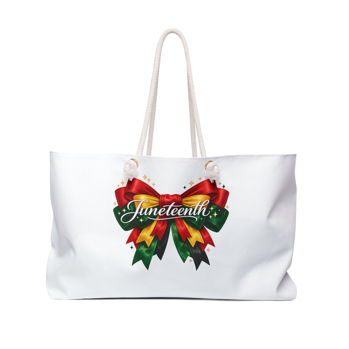 Juneteenth Ribbon Weekender Bag — Patriotic Celebration Travel Tote