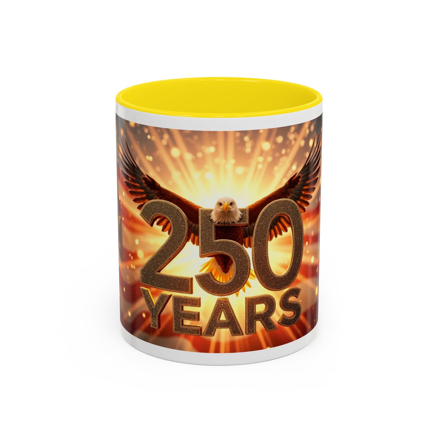 250 Years Commemorative Coffee Mug — Patriotic Eagle & American Flag Accent (11/15oz)