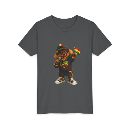 Youth Tee — Kid Bear Black Lives Matter Rasta Flag Shirt