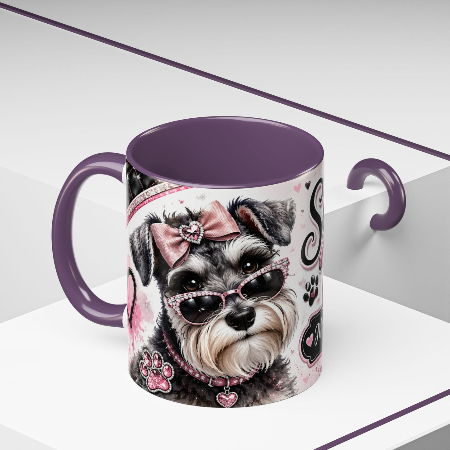 Schnauzer Mom Coffee Mug — "Messy Beard, Big Heart" Accent 11/15oz